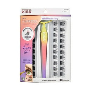 KISS-Products-imPRESS-Press-On-Falsies-Eyelash-Clusters-Kit-Voluminous-&-Curly-31ct-New-False-Eyelashes