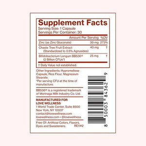 Love Wellness Clear Skin Probiotics for Clear and Healthy Skin 30ct