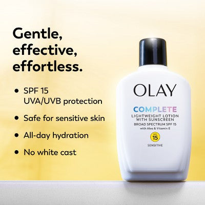 Olay Complete Face Lotion Moisturizer with Sunscreen Sensitive Skin SPF 15 6 fl oz - Missing Box