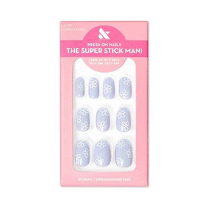 Olive-&-June-Fake-Nails-S-Round-Floral-Doodle-32ct-New-False-Nails