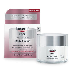 Eucerin Q10 Anti-Wrinkle Sensitive Skin Unscented Face Cream 1.7oz - Imperfect Box