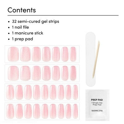 Dashing Diva Glaze Semi-Cured Gel Nail Polish Strips Ballerina Blush 32ct