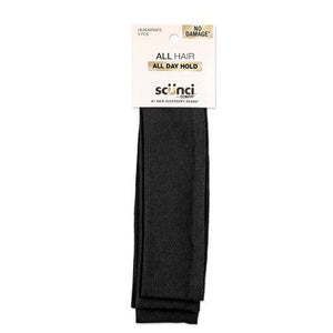 Scunci No Damage Stretch Fabric Headbands Black 5pcs