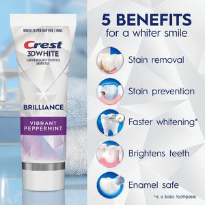Crest 3D White Brilliance Vibrant Toothpaste Peppermint 4.6oz/3pk - Missing Box