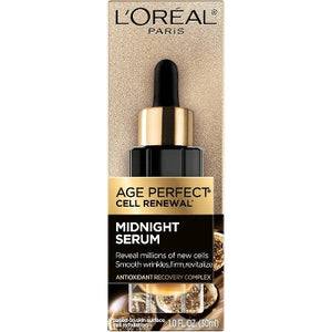 L'Oreal Paris Age Perfect Cell Renewal Midnight Serum Anti-Aging Complex 1 fl oz - Imperfect Box
