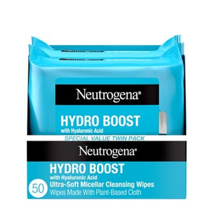 Neutrogena Hydro Boost Facial Cleanser Wipes 50ct - Imperfect Box