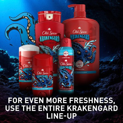 Old Spice Krakengard Body+Face Wash Deep Ocean Scent 33.4 fl