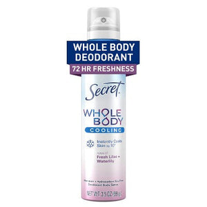 Secret Whole Body Deodorant Spray Lilac & Waterlily Aluminum-Free 3.5oz