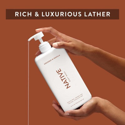 Native Sulfate Free Body Wash Coconut Vanilla 36 fl oz Imperfect Container