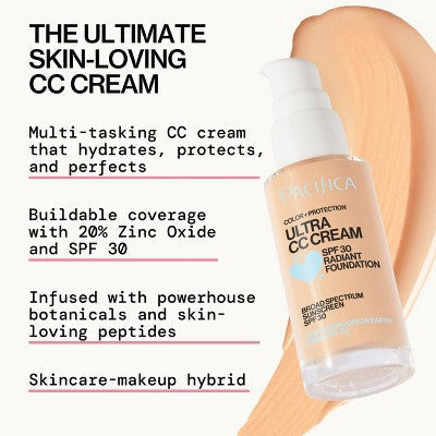 Pacifica Ultra CC Cream Radiant Foundation Natural/Medium 1 fl oz - Imperfect Box