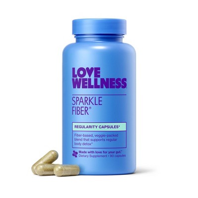 Love Wellness Sparkle Fiber Vegan Dietary Supplements 90ct
