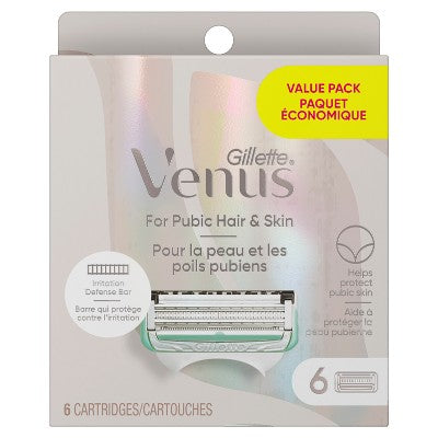 Venus for Pubic Hair & Skin Women's Razor Blade Refills 6ct - Imperfect Box