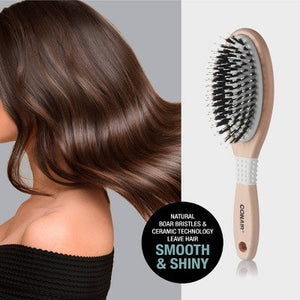 Conair Ceramic Wood Nylon & Boar Bristle Cushion Hair Brush - Imperfect Box