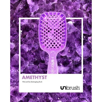 UNbrush Detangler Hair Brush Glitter Amethyst Imperfect Box