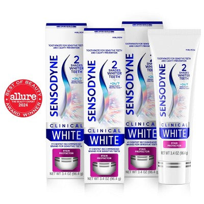 Sensodyne Clinical White Stain Protector Toothpaste 3.4oz 3-Pack