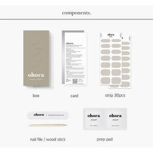 Ohora Gel Nail Basic Line Cream Paper 30ct