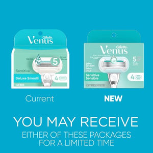 Venus Deluxe Smooth Sensitive Razor Blade Refills 4ct - Imperfect Box