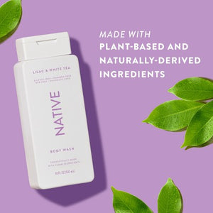 Native Body Wash for Women & Men Lilac & White Tea Sulfate Free 18 fl oz - New