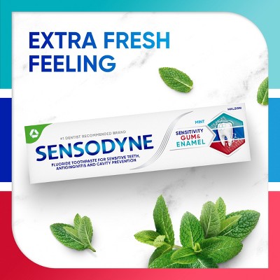 Sensodyne Sensitivity Gum and Enamel Mint Toothpaste 2.3oz 2-Pack Imperfect Box