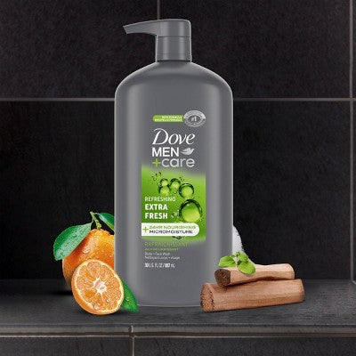 Dove Men+Care Extra Fresh Refreshing Body & Face Wash Pump 30 fl oz