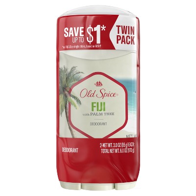 Old Spice Mens Solid Deodorant Fiji with Palm Tree Scent 3oz 2-Pack