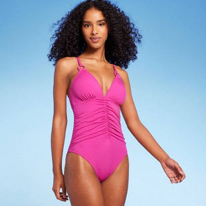 Women's Center Front Shirring One Piece Swimsuit - Shade & Shore