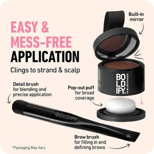 Boldify Root Touch Up Powder with Brush Covers Grays Medium Brown