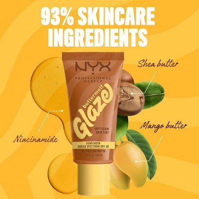 NYX Professional Makeup Buttermelt Glaze Skin Tint SPF 30 Praline Butta 1.01 fl oz - Imperfect Container