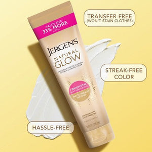 Jergens Natural Glow Daily Moisturizer + Self Tanner Fair to Medium 10 fl oz - New