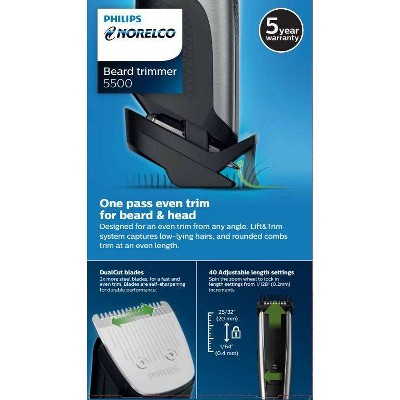 Philips Norelco Series 5500 Rechargeable Electric Beard & Hair Trimmer BT5511/49