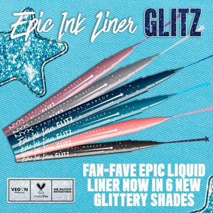 NYX Professional Makeup Epic Wear Glitz Waterproof Metallic Liquid Eyeliner Shimmer Stitch 0.03fl oz - Imperfect Box