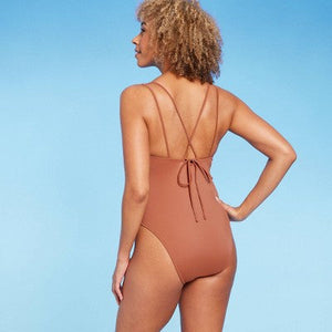 Women's Tunneled Plunge One Piece Swimsuit - Shade & Shore