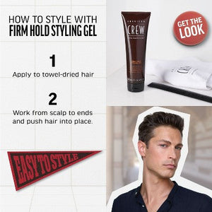 American Crew Men's Firm Hold and Non-Flaking Hair Styling Gel 8.4 fl oz - Imperfect Container