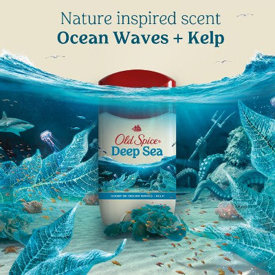 Old Spice Deep Sea Solid Antiperspirant & Deodorant for Men Sea Mineral Scent 2.6oz 2-Pack
