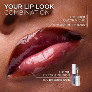 L'Oreal Paris Plump Ambition Hyaluron pH Lip Oil Plumping Lip Gloss Coral 0.16 fl oz - New