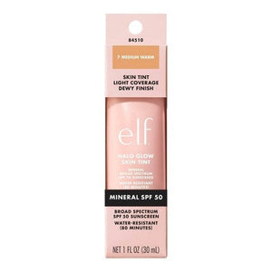 e.l.f. Halo Glow Skin Tint Light Coverage Foundation SPF 50 7 Medium Warm