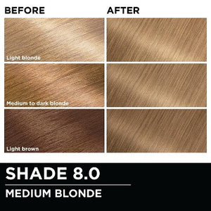 Garnier Olia Oil Permanent Hair Color 8.0 Medium Blonde 1 Kit 6.3 fl oz