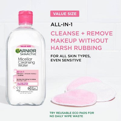 Garnier Micellar Water Hydrating Facial Cleanser & Makeup Remover Basic Cleansing 23.7 fl oz - New