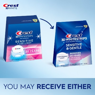 Crest 3DWhitestrips Sensitive + LED Light At-Home Whitening Kit