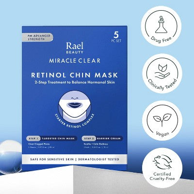 Rael Beauty Miracle Clear Retinol Chin Masks 5ct