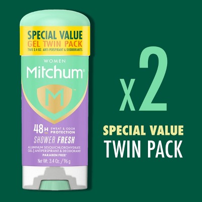Mitchum Triple Odor Defense Gel Deodorant Shower Fresh 3.4oz 2-Pack