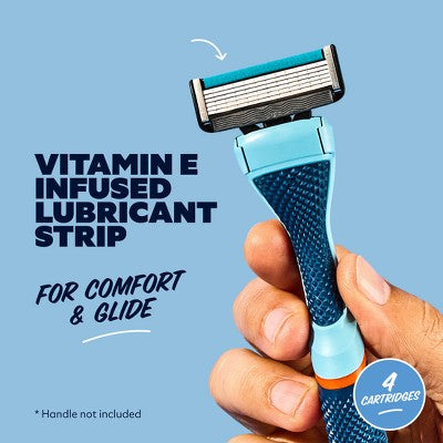 Dollar Shave Club 6-Blade Razor Refill Compatible with 4 and 6 Blade Handles 4ct Trial Size