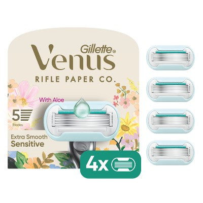 Rifle Paper Co. + Venus Deluxe Smooth Sensitive Razor Blade Refills 4ct