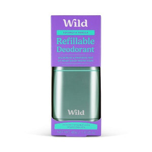 Wild Cosmetics Cream Deodorant Refill Coconut & Vanilla with Aqua Case 5.29oz - Imperfect Box