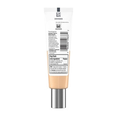 Neutrogena Healthy Skin Radiant Tinted Facial Lightweight Moisturizer with Vitamins A, C, & E, SPF 25 Sheer Fair 20 1.1 fl oz - Imperfect Container