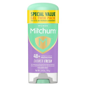 Mitchum Triple Odor Defense Gel Deodorant Shower Fresh 3.4oz 2-Pack