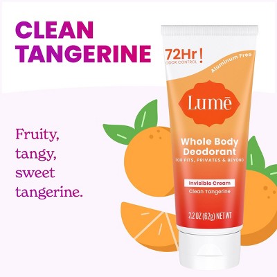 Lume Whole Body Women's Invisible Cream Tube Deodorant Clean Tangerine Scent 2.2oz - Imperfect Container