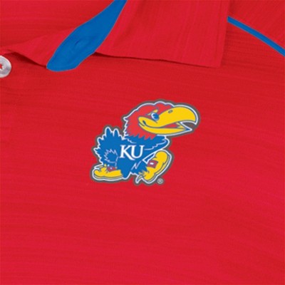 NCAA Kansas Jayhawksen's Faded Striped Sleeve Polo Shirt
