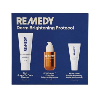 Remedy Skin Brightening 3-Piece Skincare Kit Gentle Cleanser Vitamin C Serum 2.7oz - Missing Box