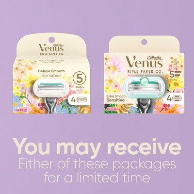 Rifle Paper Co. + Venus Deluxe Smooth Sensitive Razor Blade Refills 4ct